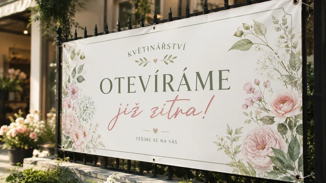 Reklamní banner Otevíráme již zítra na plotě